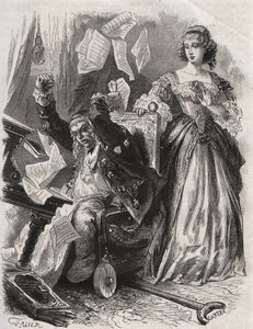 Preso de una furia loca, hizo volar plumas, libros y papeles: ira del poeta Paul Scarron (1610-1660) frente a su esposa, Françoise d