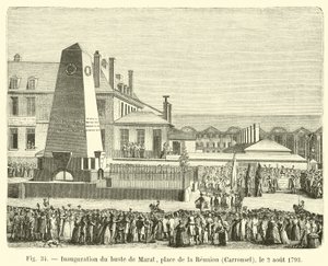 Inauguración del busto de Marat, plaza de la Reunión, Carrusel, el 2 de agosto de 1793 de French School