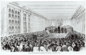 Inauguración de la École Normale Supérieure en París, de Les Tableaux de Paris por Texier, 1852 de French School