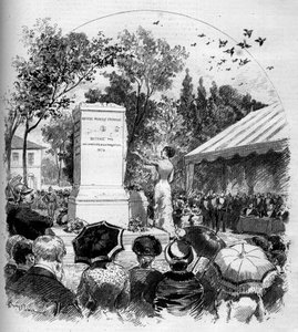 Inauguración del monumento dedicado al pintor Jean Baptiste Camille Corot (1796-1875) en Ville d