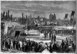 Inauguración de la estatua de Bernard Palissy (1510-1589), alfarero francés, en Joinville le Pont