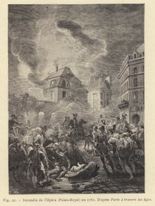 Incendio de la Ópera, Palais-Royal, en 1781 de French School