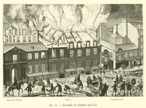 Incendio de la Ópera en 1763 de French School