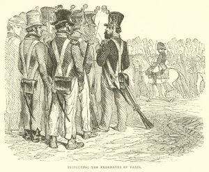 Inspección de los federados de París (grabado) de French School