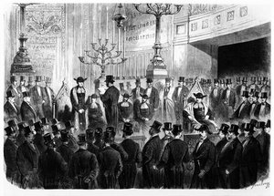 Instalación de Lazard Isidor como Gran Rabino de Francia en 1867 en la Sinagoga de la Rue Notre-Dame-de-Nazareth en París