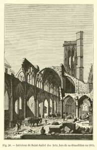 Interior de Saint-Andre des Arts, durante su demolición en 1815 de French School