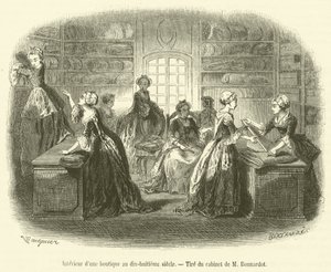 Interior de una tienda en el siglo XVIII de French School