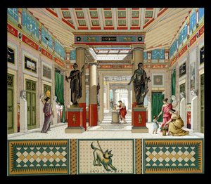 Interior de una casa en Pompeya, c.1880 de French School