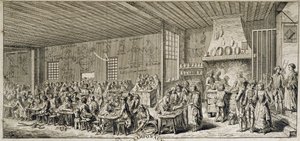 Interior de un cabaret "Ramponaux", s.d. siglo XVIII de French School