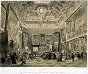 Interior del Gran Salón Carré del Louvre de French School