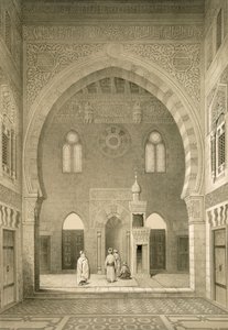 Interior de la Mezquita de Qaitbay, El Cairo de French School
