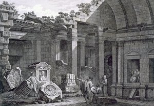 Interior del Templo de Diana, Nimes, de Antiquités de la France: Vol I, Monuments de Nimes