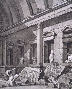 Interior del Templo de Diana, Nimes, de Antiquités de la France: Vol I, Monuments de Nimes