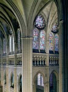 Interior del cruce del transepto, consagrado en 1216 de French School