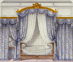 Interior mostrando muebles de un periódico francés, 1850s