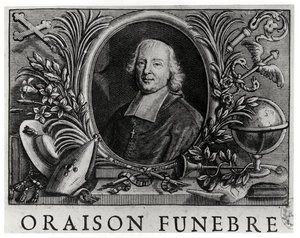 Jacques Benigne Bossuet (1627-1704), frontispicio de Oraison Funebre por Bossuet