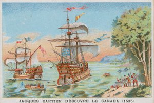 Jacques Cartier descubriendo Canadá, 1535