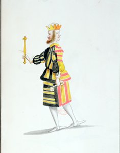 Disfraz de Janus para el Ballet de la Nuit de Jean-Baptiste Lully (1632-87) bailado por Luis XIV, 23 de febrero de 1653 de French School