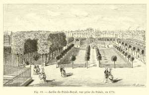 Jardín del Palais-Royal, vista desde el Palacio, en 1774