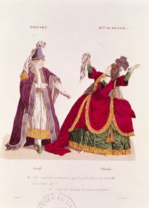 Jean-Baptiste Brizard en el papel de Joad y Mademoiselle Dumesnil como Athalie, escena del Acto V Escena 5 de 