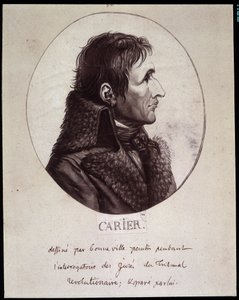 Jean Baptiste Carrier (1756-1794), dibujado por Gouneville durante el interrogatorio de los Projures del Tribunal Revolucionario de French School