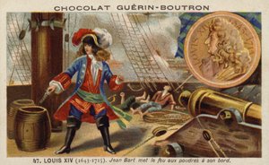 Jean Bart incendiando pólvora a bordo de su barco de French School