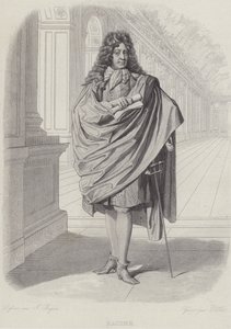 Jean Racine, dramaturgo francés, en el Salón de los Espejos en Versalles de French School
