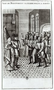 Jean de Bretagne (1293-1345) Conde de Montfort, y su esposa siendo recibidos en Nantes de French School