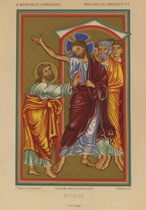 Jesucristo llevando las heridas de la Crucifixión (chromolitho) de French School