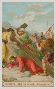 Jesús cae por segunda vez. La séptima estación de la cruz de French School