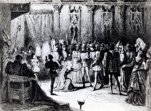 Juana de Arco recibida en Chinon por Carlos VII de French School