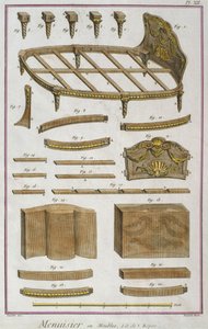 Carpintero, un sofá, ilustración de la Encyclopedie des Sciences et Metiers por Denis Diderot (1713-84) grabado por Robert Benard (fl.1734) publicado c.1770 de French School