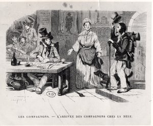 Oficial llegando a una pensión, c. 1850 de French School