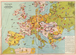 Juego de mesa Viajes por Europa, c.1875