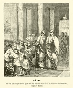 Julio César en el Senado romano de French School