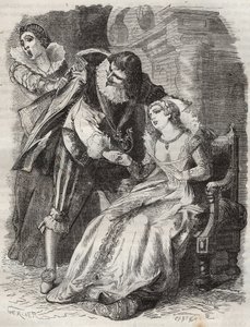 Saltando como un furioso, agarrando al duque por su abrigo... Reina de Francia Ana de Austria (1601-1666) y el Duque de Buckingham (George Villiers) de French School
