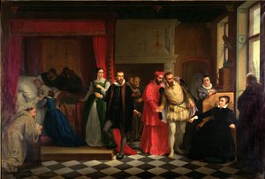 El Rey Francisco II (1544-60) en su lecho de muerte, 1865 de French School