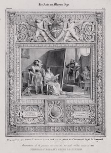 El rey Francisco I de Francia posando para su retrato por el pintor italiano Tiziano de French School