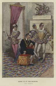 Rey Enrique III de Francia y sus favoritos, los Mignons, siglo XVI