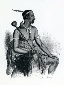 Rey Moshoeshoe I (c.1786-1870) 1833 (grabado) de French School