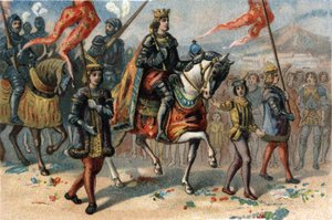 El Rey de Francia Carlos VIII (1470-1498) entró en Nápoles, Italia, el 22 de febrero de French School