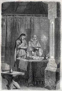 El Rey de Francia Carlos V el Sabio (1338 - 1380) consultó a los adivinos. Grabado en "History of the Popes (...) Crimes of the Queen King and Emperors through the centuries" por Maurice Lachatre de French School