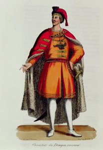 Caballero de la Orden Húngara del Dragón Volcado, ilustración de Histoire et Costumes des Ordres Monastiques por Pierre Helyot (1660-1716), 1842 de French School