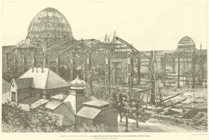 La Exposición Universal de 1889, Las Estructuras de los Palacios de Bellas Artes y Artes Liberales, en el Campo de Marte, Según la fotografía de M Godefroy (grabado) de French School