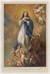 La Inmaculada Concepción de la Virgen según Murillo, Museo del Louvre (cromolito) de French School