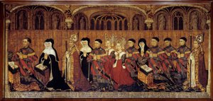 La Familia Jouvenel des Ursins El magistrado, preboste Jean Jouvenel des Ursins o Jean Juvenal des Ursins (1360-1431), representado con los miembros de su familia en oración. Pintura sobre madera de la Escuela Francesa. 1443-1449. París, museo nacional de French School