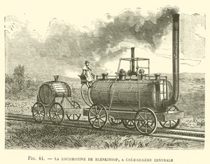 La locomotora de Blenkinsop, con cremallera central de French School