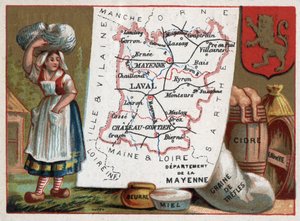 La Mayenne, Francia. Serie sobre los Departamentos Franceses. Cromolitografía, circa 1920. Colección privada de French School