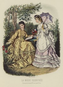 La Mode Illustrée, dos mujeres bien vestidas de French School