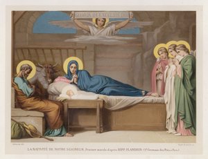 La Natividad de Nuestro Señor, pintura mural según Hipp Flandrin, St Germain des Pres, en París de French School